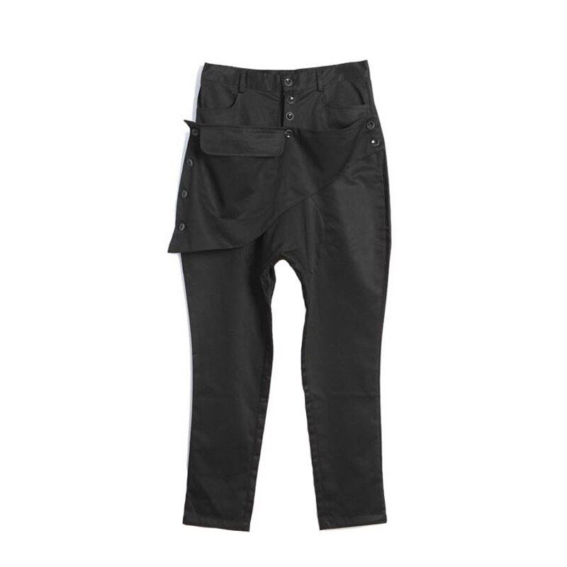 Efterår mænd gotisk hip hop punk rock harem bukser skridtet baggy bukser herre natklub dj singer scene joggers streetwear
