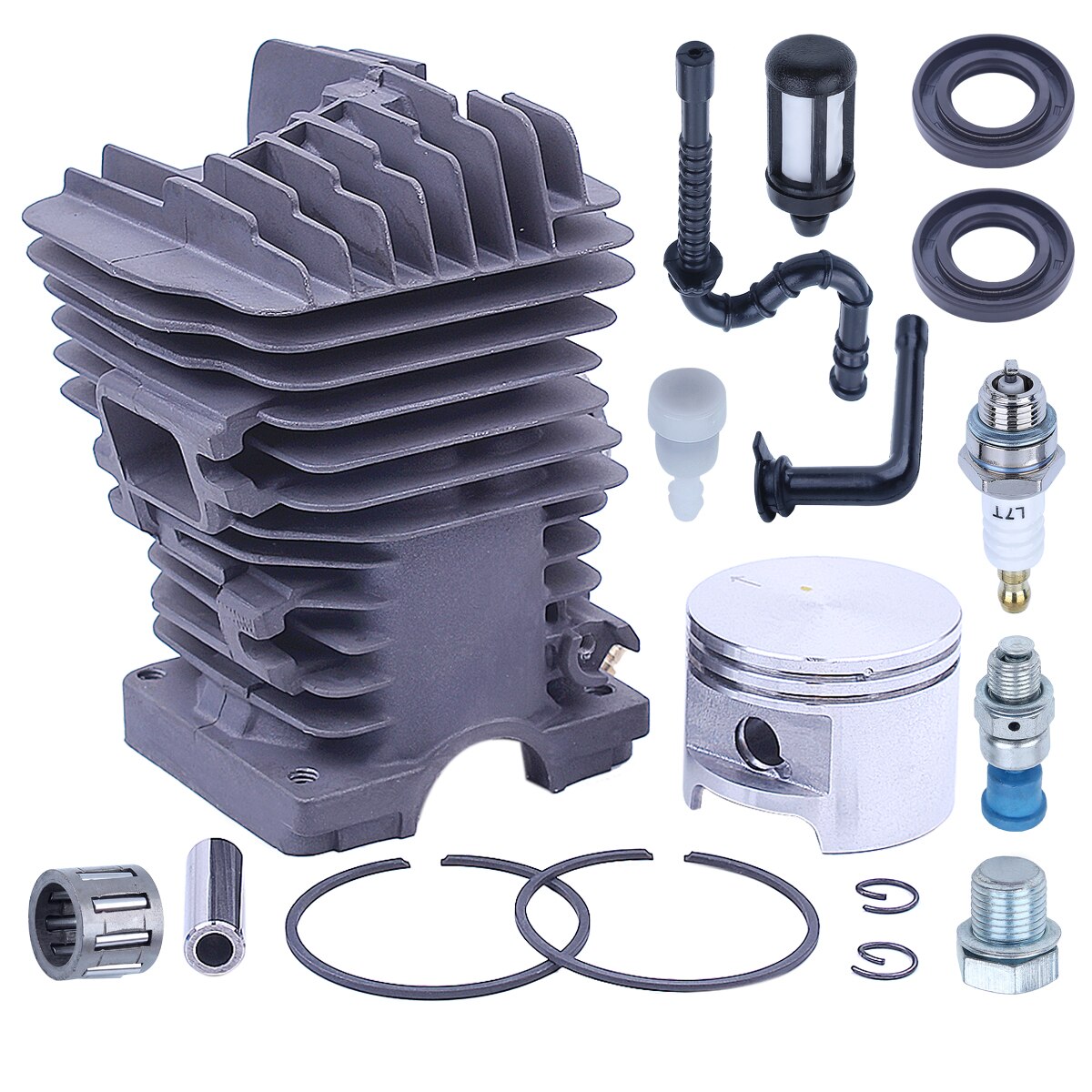 49Mm Cilinder Kit Voor Stihl MS390 MS310 029 039 Kettingzaag Vervangen 1127 020 1216 W Oil Fuel Line Decompressie klep Oliekeerringen