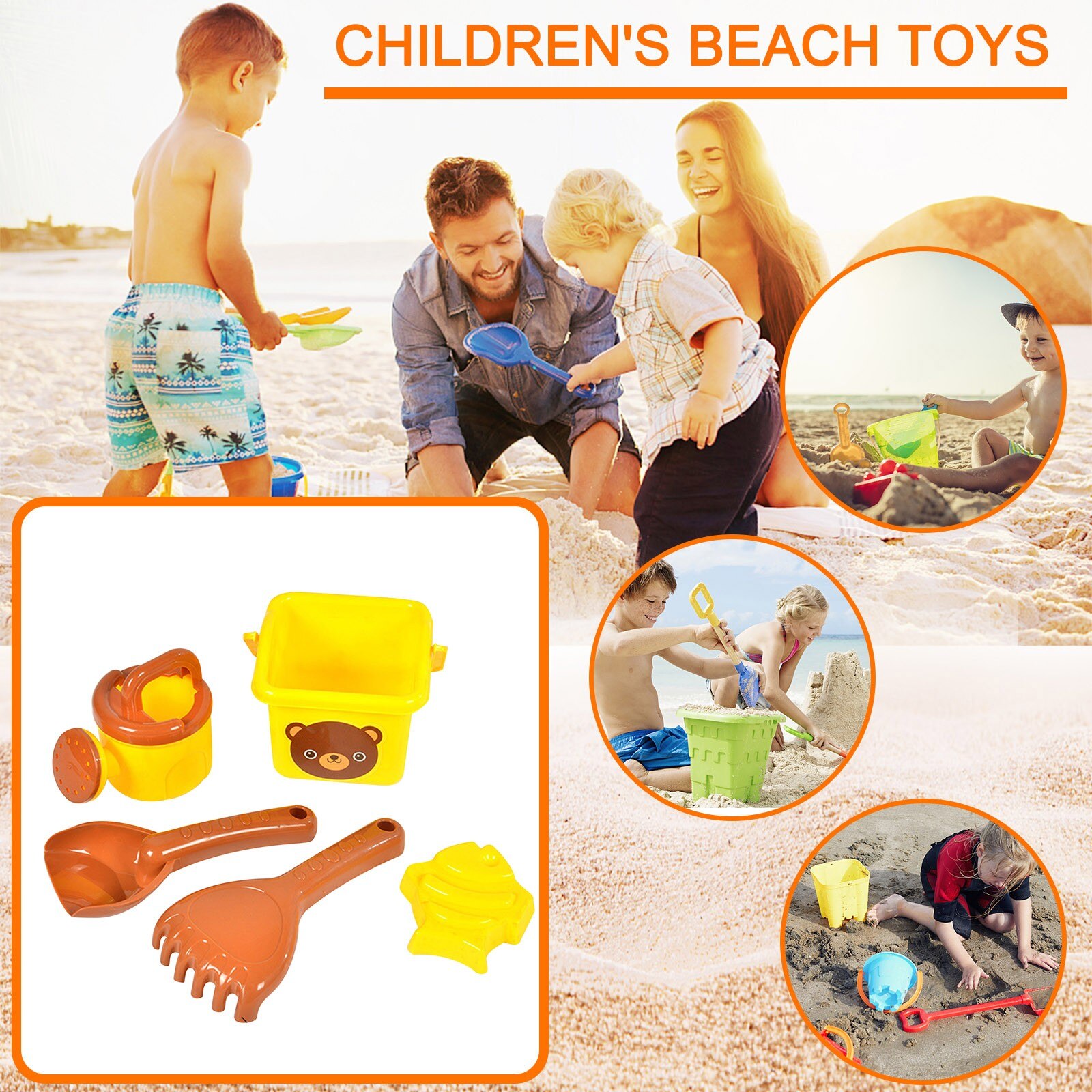 Beach Toy Sand Set Sand Play Sandpit Toy Summer Outdoor Toys Sandpit Toys Baby Learning Education Toys For Kids Fun Toys ##: F