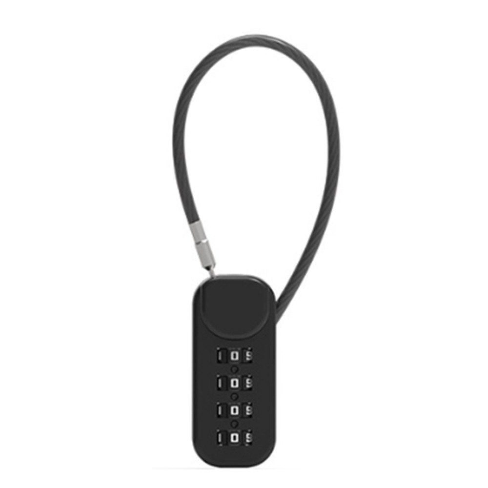 Draagbare zinklegering 4-cijferig wachtwoordslot Draadkabel Anti-diefstal Rugzak Ritsslot Hangslot Bagage Combinatieslot Reizen: YELLOW