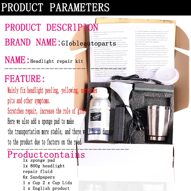 car headlight polishing restoration kit headlight polish for cars headlight Repair cleaning restorer polisher accessories