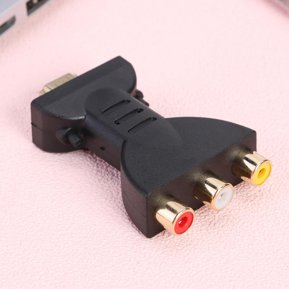 Adaptador de Audio y vídeo AV compatible con HDMI macho a 3 RCA hembra, convertidor de señales digitales para TV, 720p, 1080p