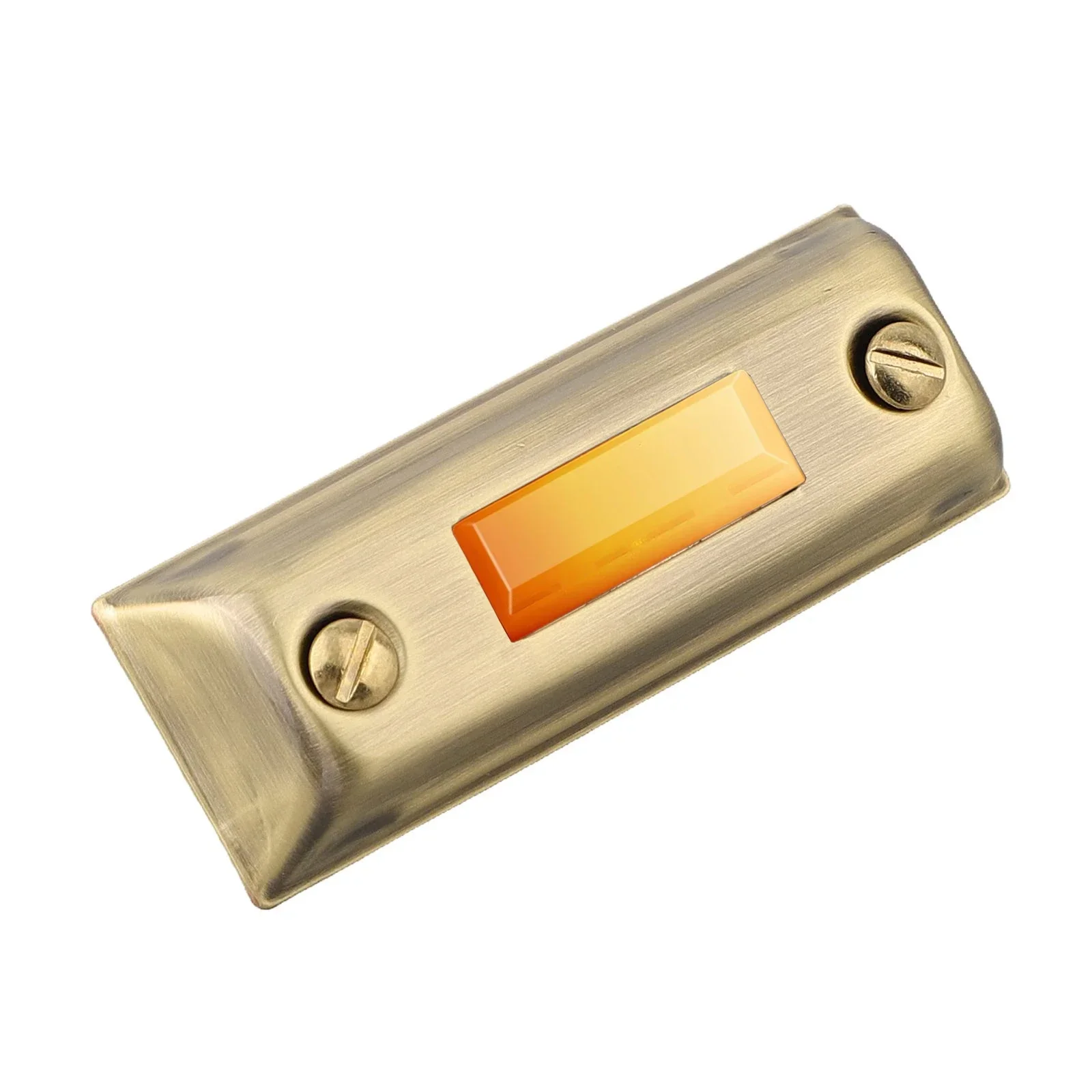 LED-verlichte deurbeldrukknop Antiek messing Rechthoekige verlichte deurbelknop Vervanging Bedrade deurbelknop
