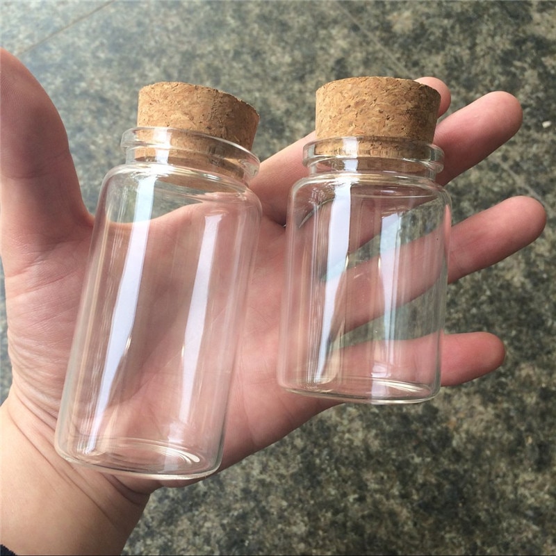 Glasflaskor med kork hantverk flaskor burkar bröllop 50ml 80ml 100ml 150ml tomma burkar behållare flaskor 24 st