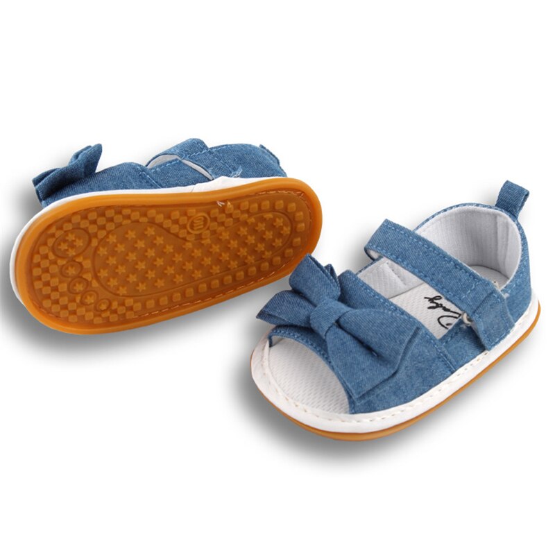 Bébé fille sandales bébé chaussures été coton toile à pois noeud bébé fille sandales -né bébé chaussures Playtoday plage sandales