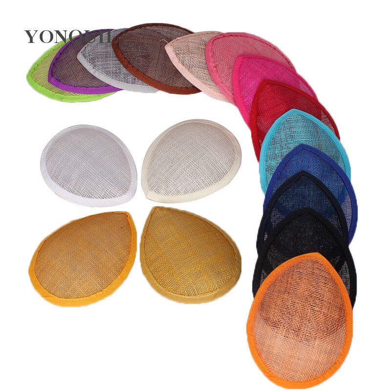 green 13CM teardrop sinamay fascinator base DIY millinery base cocktail hats handwork material party hair accessories 17 colors