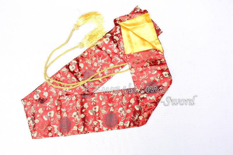 Japanischen Samurai Schwert Silk Tasche Rot Gold Farbe Bestickt Blume Für Katana/Wakizashi Neue versorgung