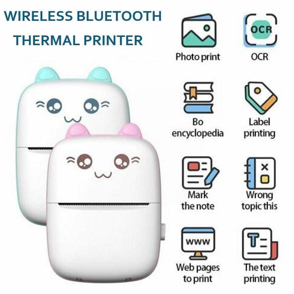 Mini Portable Printer Photo Pocket Photo Bluetooth Sticker Printer 200 Thermal Stable Printer DPI Mobile Label V4.0 Receipt