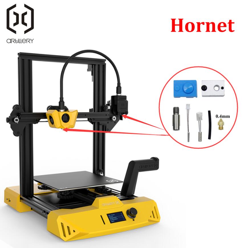 The 3D printer Artillery Extruder Hornet silicone nozzle kit heating block throat heat pipe and thermistor idler arm support