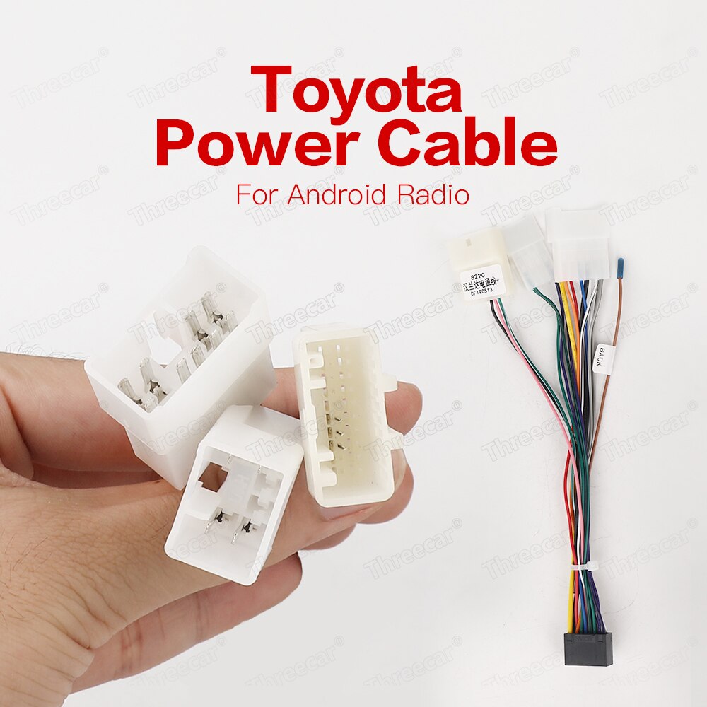 Car Head Unit Wire Harness Adapter Car Stereo Radio Power Connector For Toyota Car Android Radio Harness: 3 cable