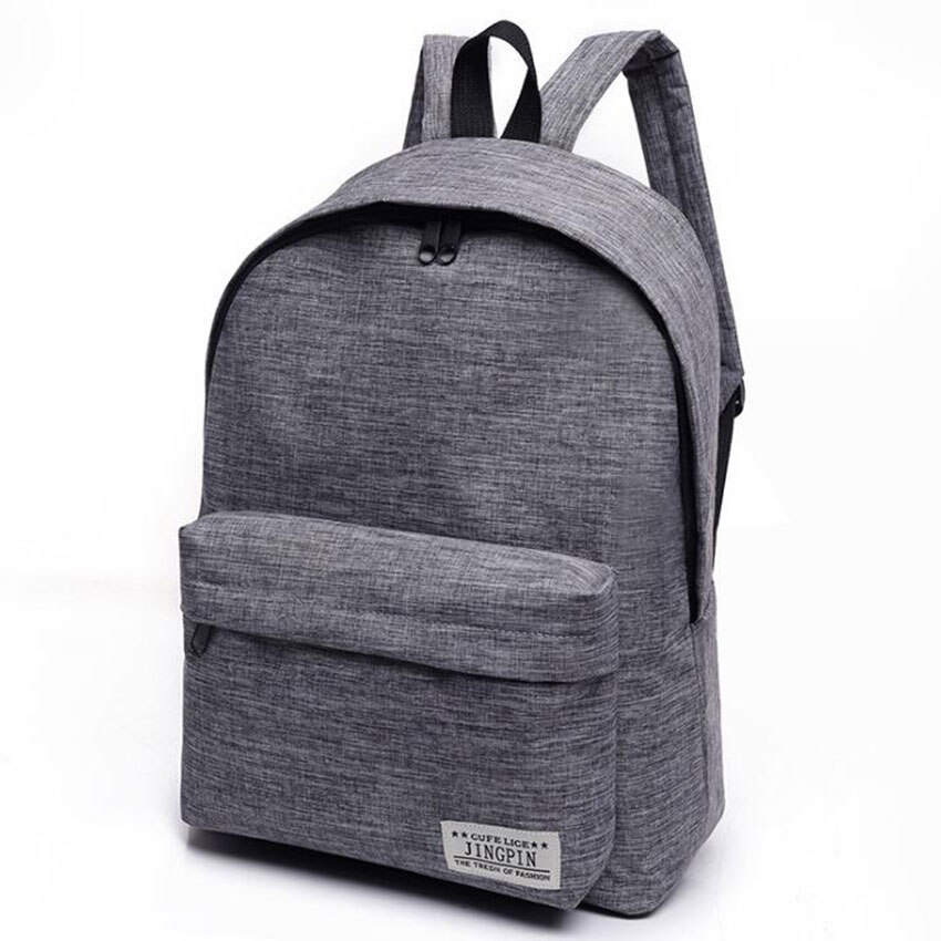 Classique Simple femmes hommes toile sacs à dos sac d'école pour adolescents filles garçon étudiant livre sac à ordinateur portable sac de voyage Mochila: grey