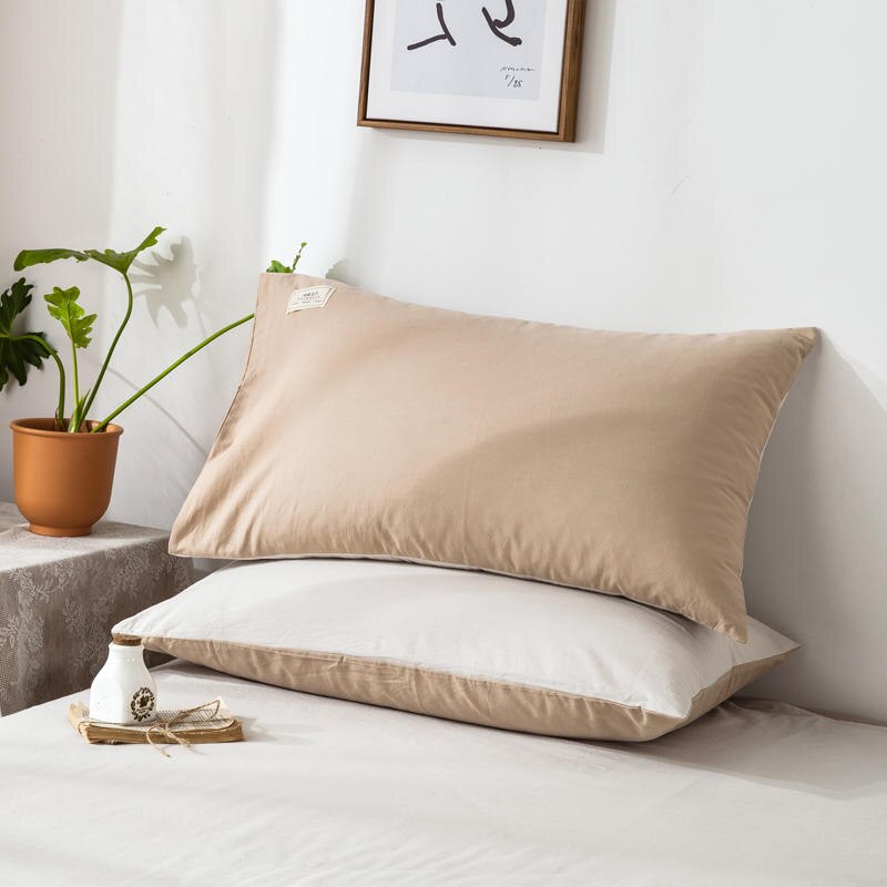 1PC 100% coton jaune taie d'oreiller couverture 48cm * 74cm taie d'oreiller décoratif literie chambre à coucher usage domestique différentes couleurs des deux côtés: mituobenbai