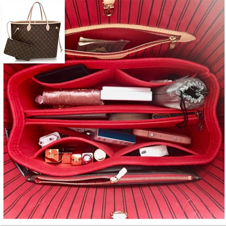 Fits for NEVERFULL PM MM GM Tote Felt Cloth Insert Bag Organizer Makeup Handbag Organizer Travel Inner Mommy Cosmetic Bags