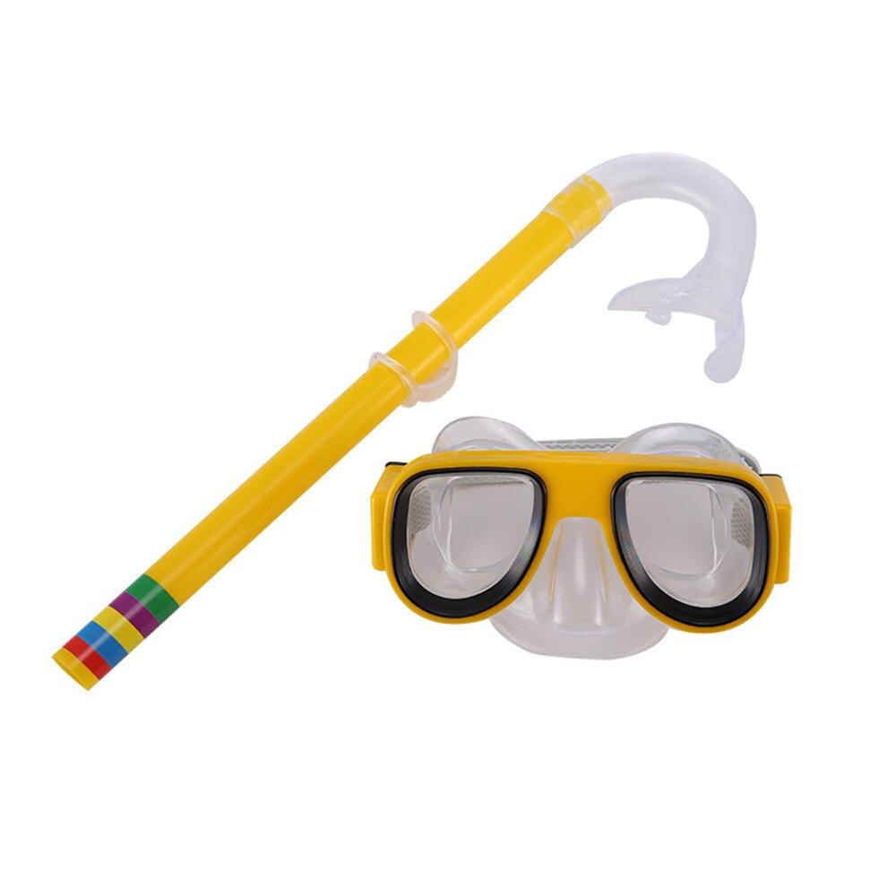 Kids Zwembril Anti Fog Eye Zwemmen Siliconen Bril Glas Professionele Zwembril Snorkel Set Scuba: Yellow