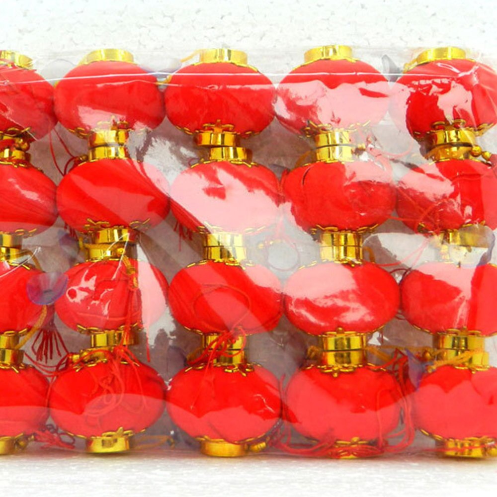 20 stk lanterner dekorative røde kinesiske lanterner kinesiske 3d lanterner heldige hængende lanterner til fest foråret festival