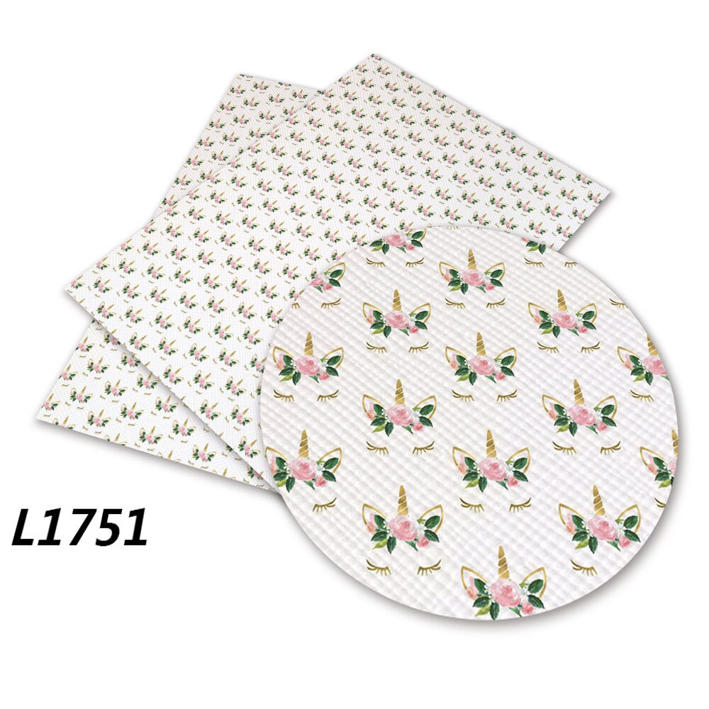 Pysseltillbehör 30 cm x 136 cm enhörningen tryckta konstläderlakan för bågar material dekoration . l1751-1755