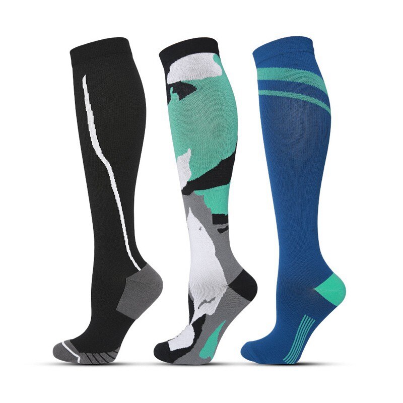 Long tube sports Wear-resistant Compression Socks Women Men Knee High/Long Printed Polyester Nylon Hosiery Footwear Accessories