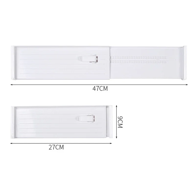 1pcs Drawer Dividers Adjustable Kitchen Expansion Contraction Combination Drawer Organizer Plastic Organizer Storage Box: WHITE