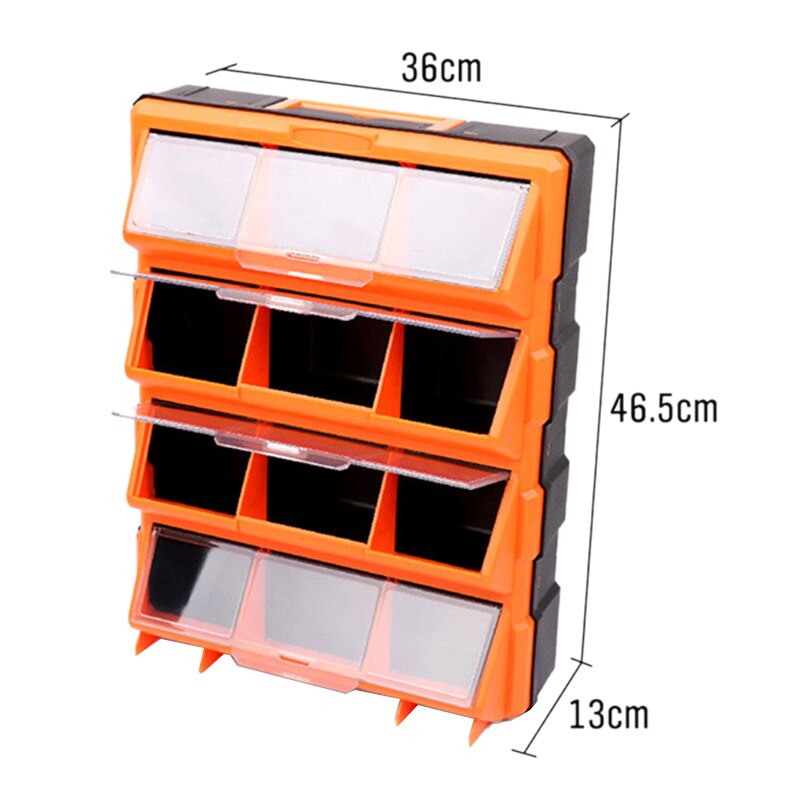 12 Bins Storage Tool Case Plastic Parts Storage Hardware Grid Craft Cabinet Tool Case Drawer