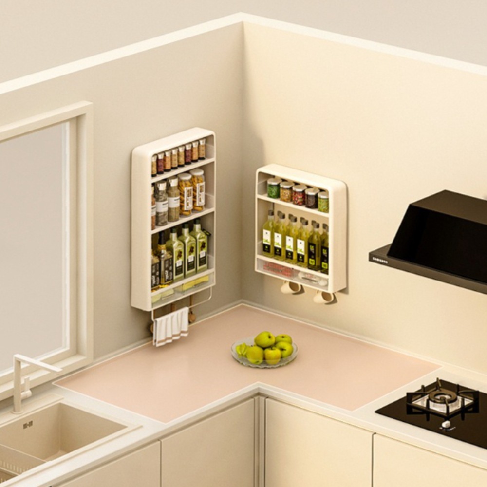 Wall Mounted Storage Shelves Kitchen Cabinet Seasoning Sorting Rack Bathroom Organizer Shelf Home Miscellaneous Storage Racks