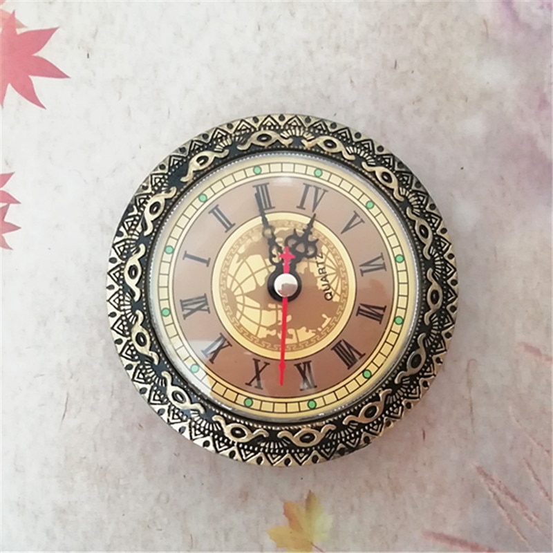 1 Piece Face Diameter 92mm Bronze Insert Quartz Clock Parts Accessories for Desk Clock DIY Repair