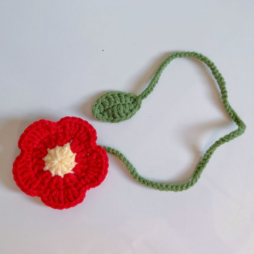 Marcapáginas de punto hecho a mano, colgantes florales únicos de margaritas, marcador de página de cinturón, lector de marcadores de libros de ganchillo,: Azul