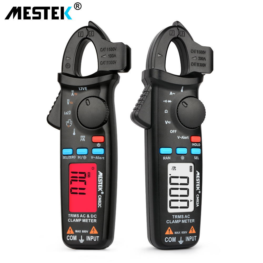 MESTEK AC Clamp Meter CM82A/B/C TRMS Auto-ranging Digital Clamp Multimeter Voltage Current Diode Continuity Tester with Clip