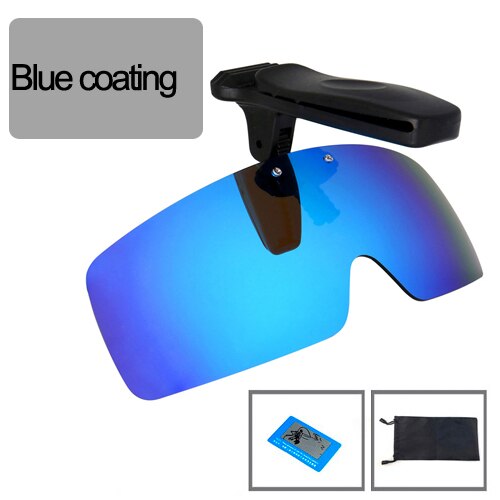 Polarisierte Angeln Gläser Hut Visiere Sport Clips Kappe Clip auf Sonnenbrille Für Angeln Radfahren Wandern Golf Brillen UV400: Coating blue bag