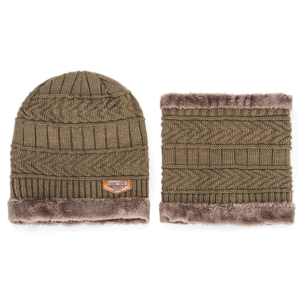 Gorro de lana para hombre, gorro de lana de dos piezas, gorro de invierno para hombre