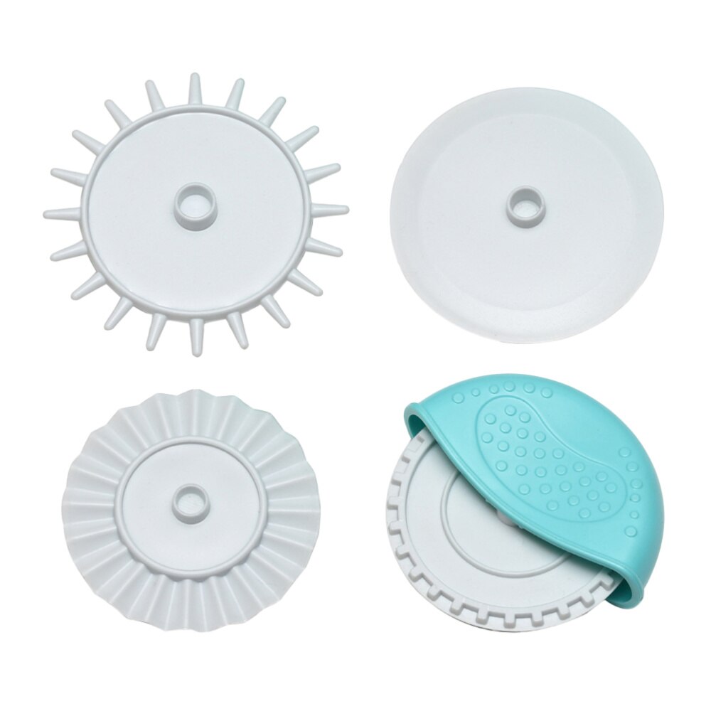4PCS Plastic Dough Cutter Manual Pie Crust Crimper Kitchen Pastry Wheel Pie Edging Tool for DIY Baking Home