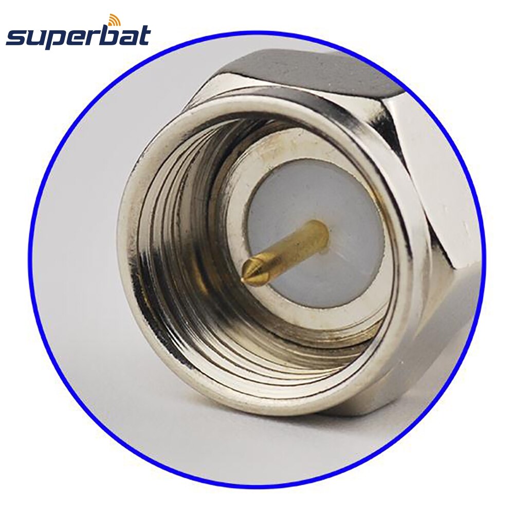 Superbat-conector Coaxial RF recto macho para Cable RG6, 10 piezas, 75 Ohm