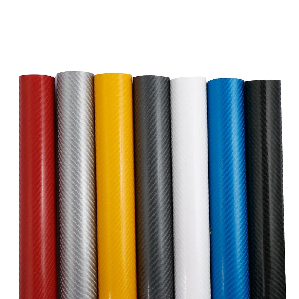 Película de envoltura de vinilo de fibra de carbono para coche, 3M, bricolaje, estilo automático, pegatinas gruesas 4D para coche, impermeables con burbujas sin aire, 100mm x 1520mm
