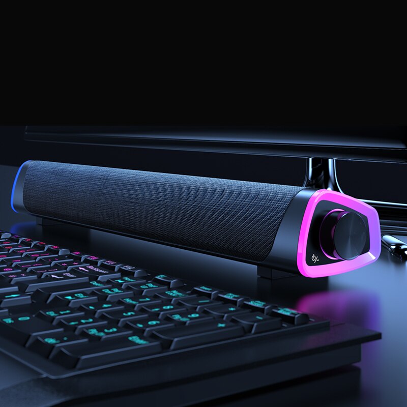 Draadloze Bedrade Computer TV Stereo Luidsprekers 4D Surround Soundbar Subwoofer Sound Bar FM Radio LED Voor Laptop PC Theater Aux