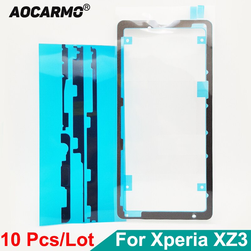 Aocarmo 10 Pz/lotto Anteriore Schermo LCD Impermeabile Adesivo Posteriore del Portello Della Copertura di Batteria Autoadesivo Della Colla per SONY Xperia XZ3 H9493 6.0"