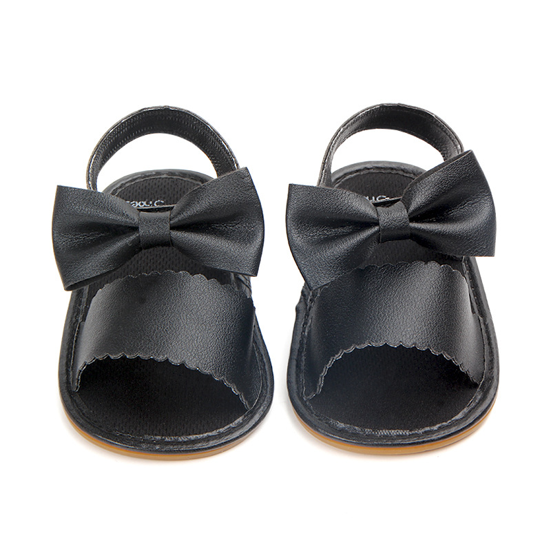 Verão sapatos de bebê sola de borracha sandálias de couro do plutônio borla com arco sandálias da menina do bebê inferior de borracha alta qualidade da criança mocassins: Black / 13cm (5.12 in)