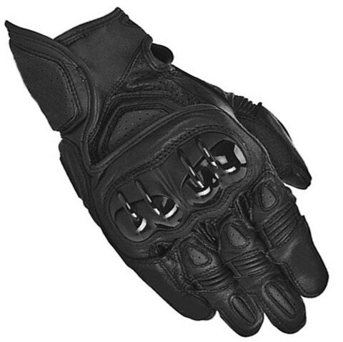 Alpin menn skinn motorsykkel hansker moto gp vei Racing hanske stjerner full finger sykling Racing motocross luvas: Svart / M