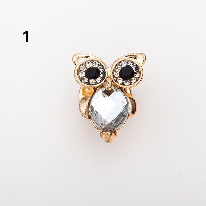 LNRRABC Vrouwen Dubbele Uil Rhinestone Broche Pin Meisjes Badge Steentjes Sieraden Charmes Voor Vrouwen Bijoux Bijouterie: 1