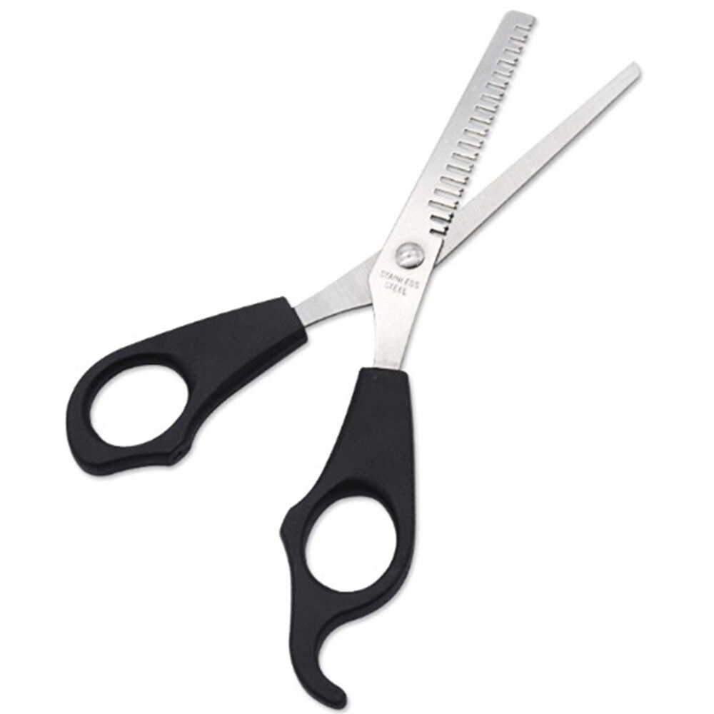 3 syles Cutting Thinning Styling Tool Hair Scissors Stainless Steel Salon Hairdressing Shears Regular Flat Teeth Blade: black  1