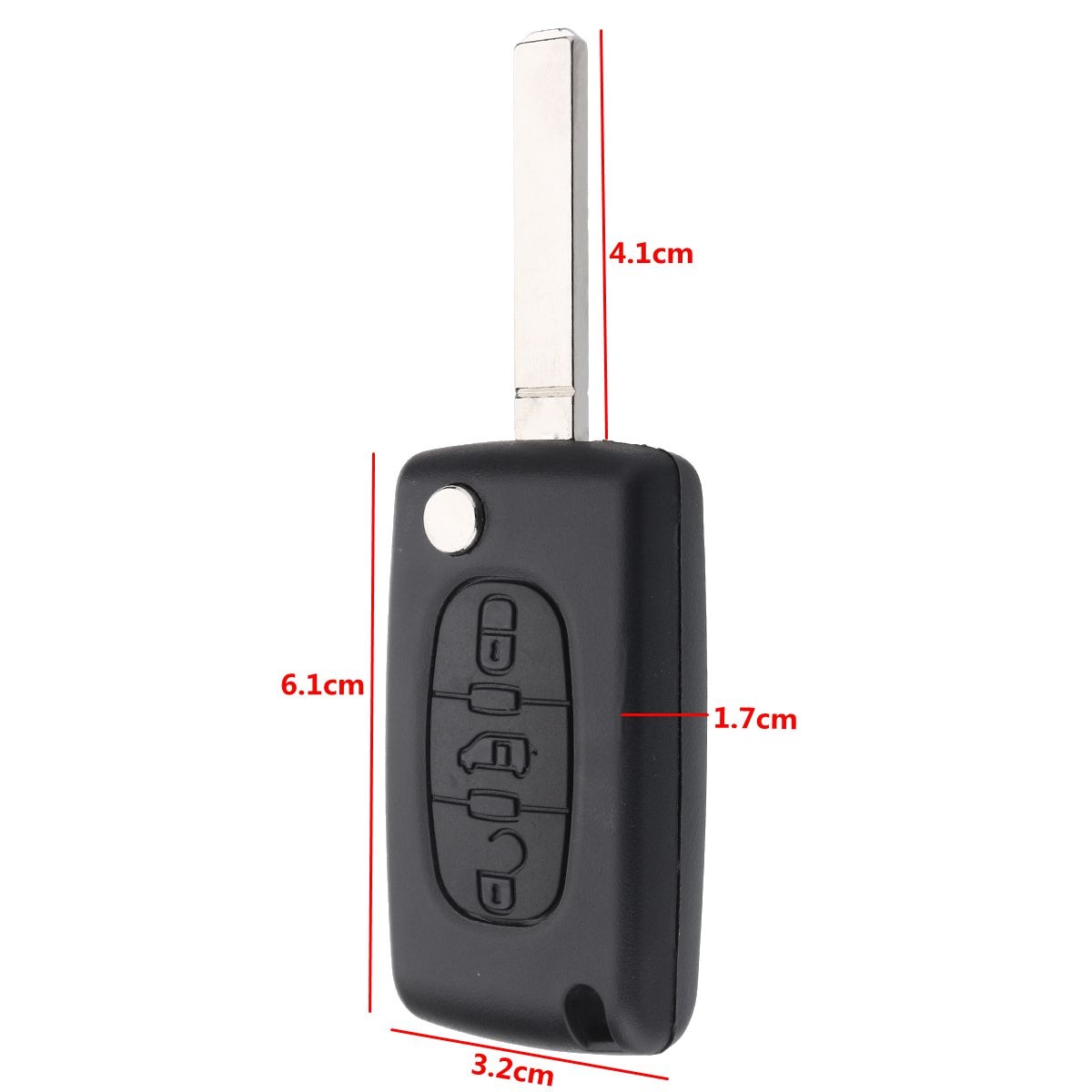 3 Knop Afstandsbediening Flip Sleutel Fob Case Shell W/Blade Voor Peugeot Citroen Berlingo