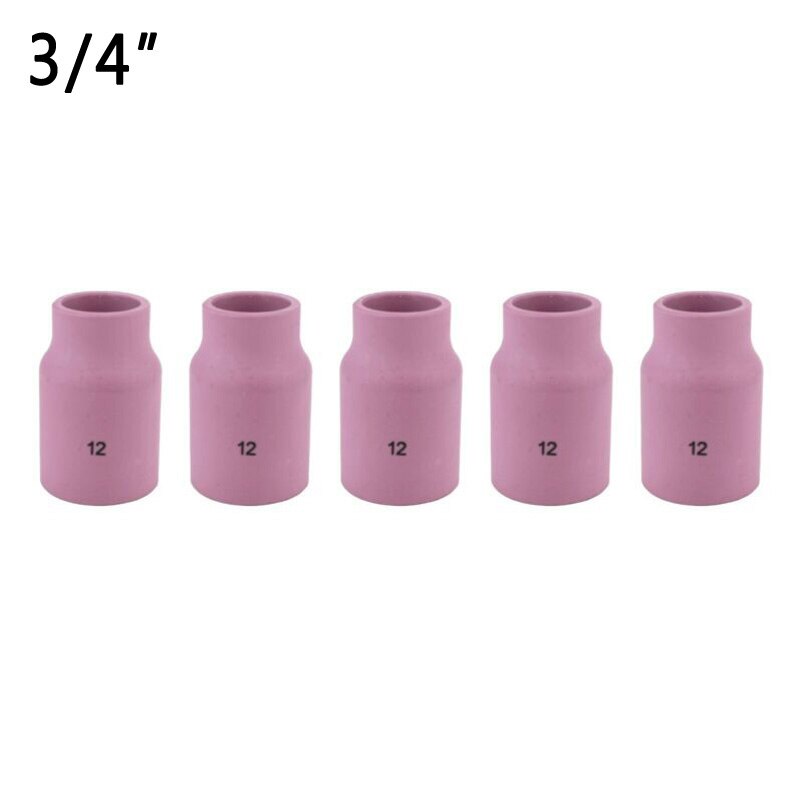 2pcs/5pcs 9-26 Air Gas Lens Welding TIG Torch Alumina Nozzle Cup Consumable Tools Set Kit: 5pcs 12 3 4