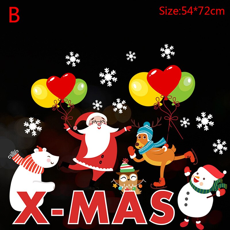 Christmas Stickers Window Glass Stickers Paster round Tube Packaging Glue-Free Electrostatic Christmas Decorations