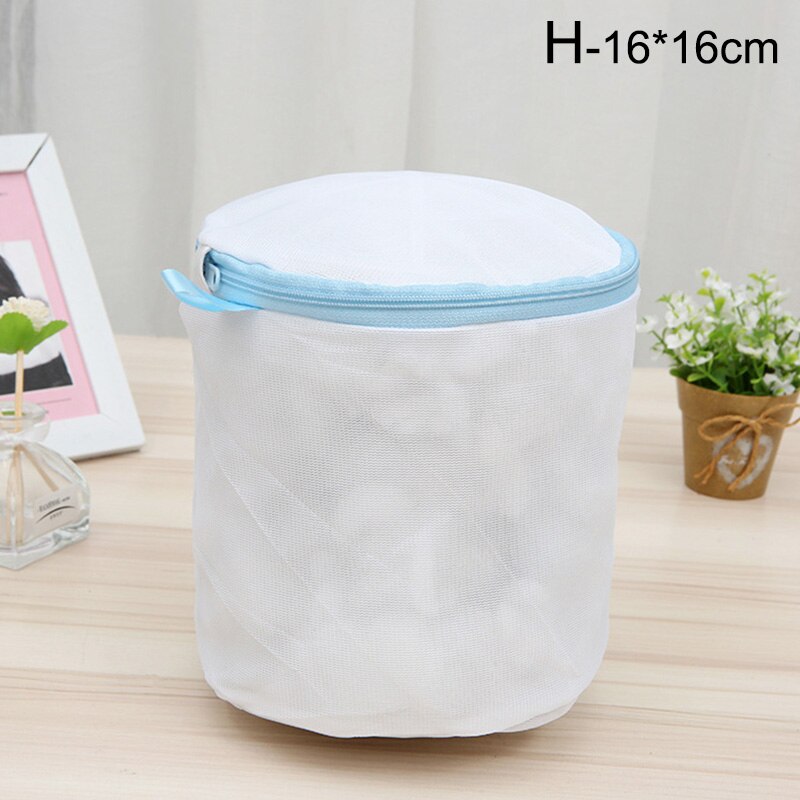8 Size Mesh Laundry Bag Polyester Laundry Wash Bags Household Laundry Basket Laundry Bags For Washing Machines Mesh Bra Bag: Blue-16x16cm