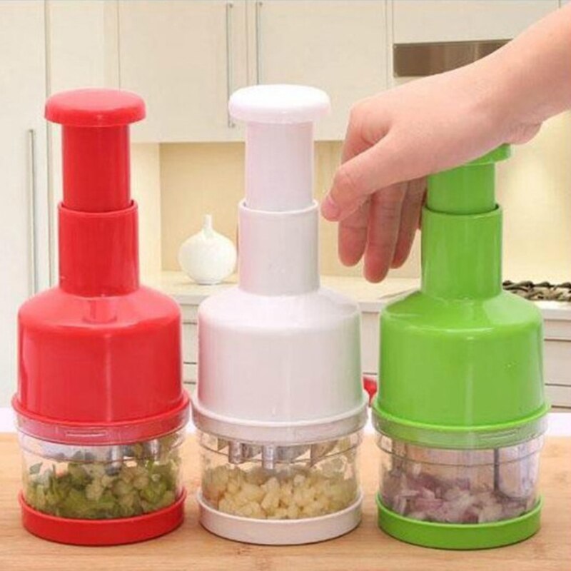 Onion Hand Chopper Pressure Garlic Onion Cutter Slap Chop Vegetable Helicopter Tomato Crusher Fruit Vegetable Tool Slicer Gadget