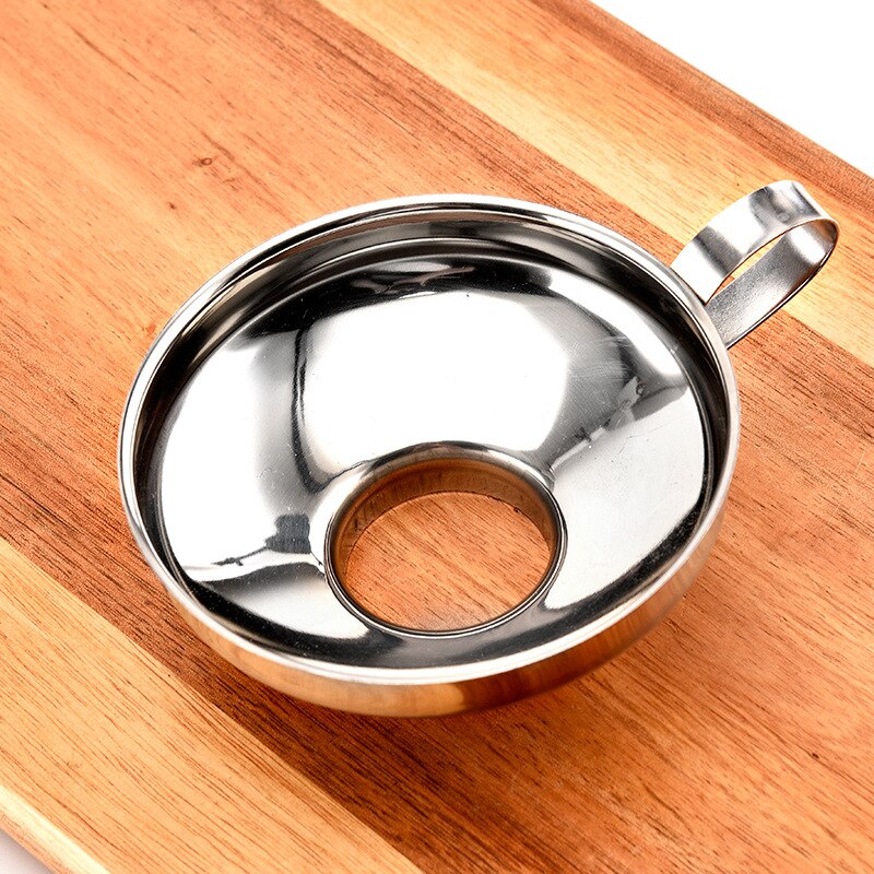 Embudo de boquilla ancha de acero inoxidable 430, 1 Uds., gran diámetro, grueso, embudo de acero inoxidable de con gancho, utensilios de cocina