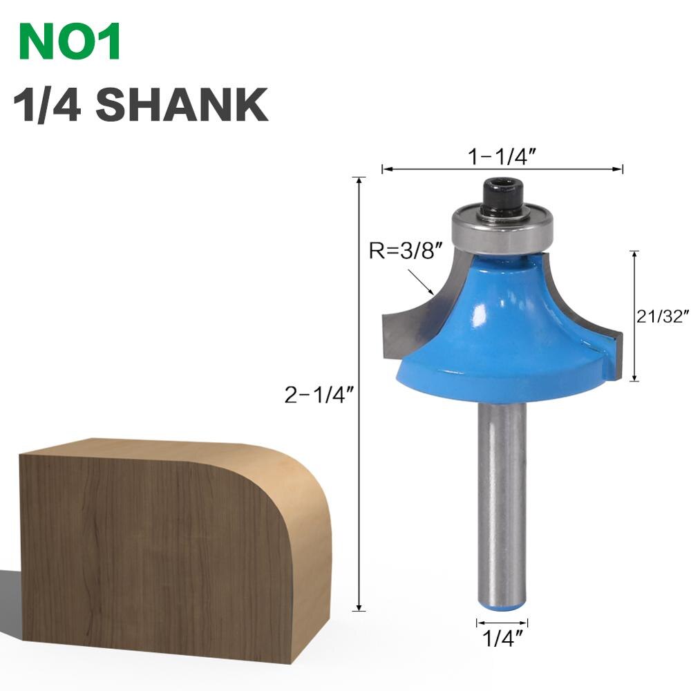 1pcs 6mm shank 1/4" shank R1/2" Corner Round Over Router Bit with BearingMilling Cutter for Wood Woodwork Tungsten Carbide
