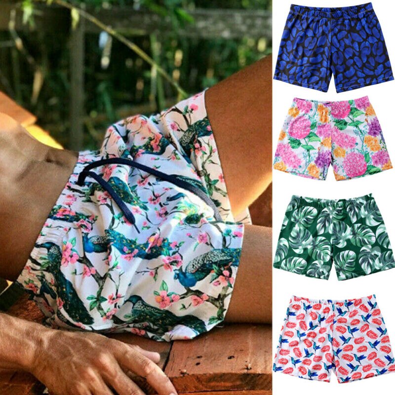 Heren bloemen elastische zwemshorts pastorale zomer badmode zwembroek heren strand zwemshorts