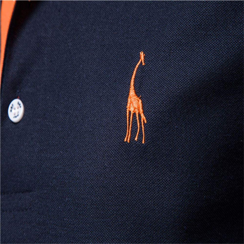 Polo Girafe à Manches Courtes pour Homme, Chemise Brodée de , Décontractée, Business, Social, Été, Directe