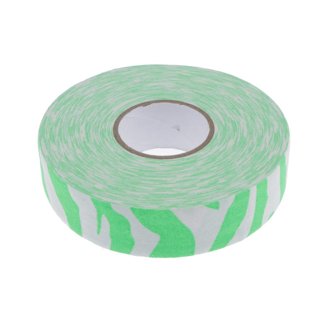 Ishockey stick tape til stick / shaft / bat , 25mm x 25m tennisracket greb tape overgrip wrap vælg farver: Grøn zebra