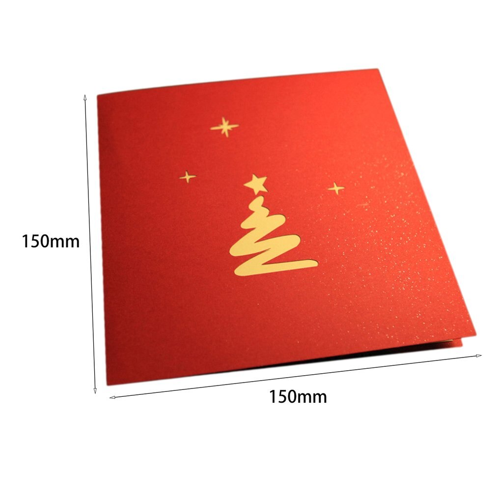 Greeting Christmas Cards 3D Pop Up Origami Stereoscopic Christmas Tree Greeting Card Blessing Card Perfect