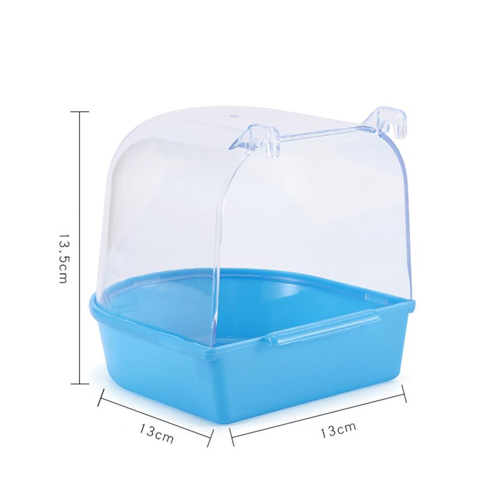 Boîte de bain amovible, bassin de bain à Clip, Cage à oiseaux, perroquet baignoire se fixe à la plupart des cages pour petits oiseaux: blue-with holes